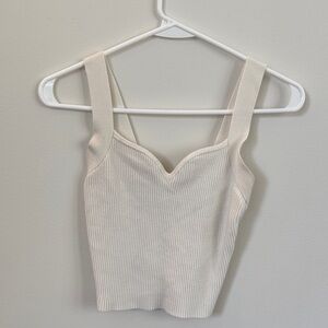 Abercrombie & Fitch Cream Ribbed Tank Top